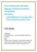 Nurse&rsquo;s Pocket Guide 16th Edition Nursing Test Bank 2026 &vert; Nursing Diagnoses&comma; Care Plans & NCLEX-Style Questions