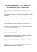 Microbiology Midterm Exam Questions with Correct Answers 2026 Update