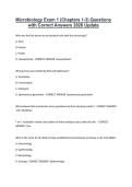Microbiology Exam 1 &lpar;Chapters 1-3&rpar; Questions with Correct Answers 2026 Update
