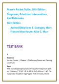 Nurse&rsquo;s Pocket Guide 16th Edition Nursing Test Bank 2026 &vert; Nursing Diagnoses&comma; Care Plans & NCLEX-Style Questions