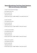 General Microbiology Final Exam Study Questions With Correct Answers 2026 Update