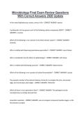 Microbiology Final Exam Review Questions With Correct Answers 2026 Update