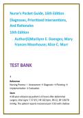 Nurse&rsquo;s Pocket Guide 16th Edition Nursing Test Bank 2026 &vert; Nursing Diagnoses&comma; Care Plans & NCLEX-Style Questions