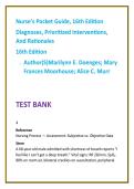 Nurse&rsquo;s Pocket Guide 16th Edition Nursing Test Bank 2026 &vert; Nursing Diagnoses & Care Plans &vert; NCLEX-Style Questions