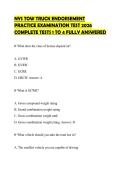 NYS TOW TRUCK ENDORSEMENT PRACTICE EXAMINATION TEST 2026 COMPLETE TESTS 1 TO 4 FULLY ANSWERED