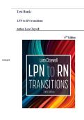 Test Bank For LPN to RN Transitions 6th Edition by Lora Claywell all chapters included