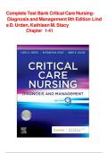 Critical Care Nursing Diagnosis and Management 9th Edition Urden &vert; Test Bank