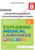 Test Bank for Exploring Medical Language 11th Edition by Myrna LaFleur Brooks &vert; Actual Exam Questions with Verified Correct Answers &vert; 100&percnt; Guaranteed Pass A&plus; Guide