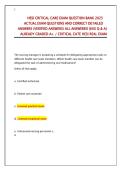 HESI Critical Care Exam Question Bank 2025 &vert; 600 Verified Questions & Answers