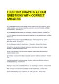 EDUC 1301 CHAPTER 4 EXAM QUESTIONS WITH CORRECT ANSWERS