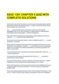 EDUC 1301 CHAPTER 5 QUIZ WITH COMPLETE SOLUTIONS