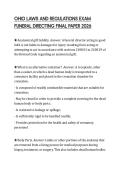 OHIO LAWS AND REGULATIONS EXAM FUNERAL DIRECTING FINAL PAPER 2026
