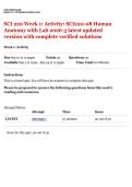 SCI 220 Week 1&colon; Activity&colon; SCI220-08 Human Anatomy with Lab 2026-3 latest updated version with complete verified solutions 