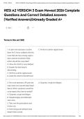HESI A2 VERSION 3 Exam Newest 2026 Complete Questions And Correct Detailed Answers &lpar;Verified Answers&rpar;&vert;Already Graded A&plus;