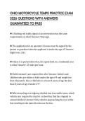 OHIO MOTORCYCLE TEMPS PRACTICE EXAM 2026 QUESTIONS WITH ANSWERS GUARANTEED TO PASS