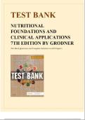Test bank for Nutritional Foundations and Clinical Applications 7th Edition Grodner &vert; All Chapters Q&A
