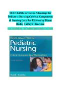 Test Bank for Davis Advantage for Pediatric Nursing&colon; Critical Components of Nursing Care 3rd Edition by Rudd & Kocisko &vert; All Chapters &vert; Complete Exam Prep