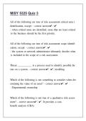 MISY 5325 Quiz 3 Questions and Correct Detailed Answers with Complete Solutions &vert; Graded A&plus; &vert; New Update