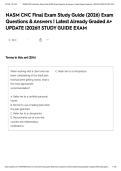NASM CNC Final Exam Study Guide &lpar;2026&rpar; Exam Questions & Answers &vert; Latest Already Graded A&plus; UPDATE &vert;2026&excl;&excl; STUDY GUIDE EXAM