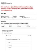 SCI 221 Week 1 Quiz&colon; SCI221-08 Human Physiology with Lab 2026-3 latest updated exam with complete verified solutions 