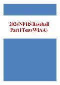 2024 NFHS Baseball Part I Test &lpar;WIAA&rpar; &ndash; Complete Questions & Answers