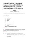 Solution Manual for Principles of Corporate Finance 14th Edition by Brealey&comma; Myers&comma; Allen & Edmans &vert; Complete Chapters &vert; Full Solutions