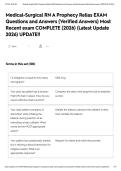 Medical-Surgical RN A Prophecy Relias EXAM Questions and Answers &lpar;Verified Answers&rpar; Most Recent exam COMPLETE &lpar;2026&rpar; &lpar;Latest Update 2026&rpar; UPDATE&excl;&excl;