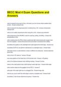 BECC Mod 4 Exam Questions and Answers
