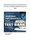 Nursing Informatics for the Advanced Practice Nurse 2nd Edition McBride Tietze Test Bank
