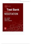 FULL TEST BANK FOR ESSENTIALS OF NEGOTIATION - FOR SIXTH EDITION BY ROY J&period; LEWICKI&comma; BRUCE BARRY&comma; DAVID M&period; SAUNDERS ALL CHAPTERS COVERED WITH QUESTIONS AND VERIFIED SOLUTIONS&period;
