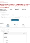 MATH 110 Week 1 Assignment 1&period;3 Multiplication and Division of Whole Numbers
