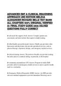 ADVANCED EMT A CLINICAL REASONING APPROACH 2ND EDITION MELISSA ALEXANDER RICHARD BELLE TEST BANK ALL CHAPTERS 100&percnt; ORIGINAL VERIFIED A&plus; FINAL STUDY GUIDE 2026 SOLVED QUESTIONS FULLY CORRECT