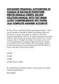 ADVANCED FINANCIAL ACCOUNTING IN CANADA 1E NATHALIE JOHNSTONE KRISTIE DEWALD CHERYL WILSON SOLUTION MANUAL WITH TEST BANK LATEST COMPREHENSIVE TEST PAPER 2026 COMPLETE ANSWERS ACCURATE