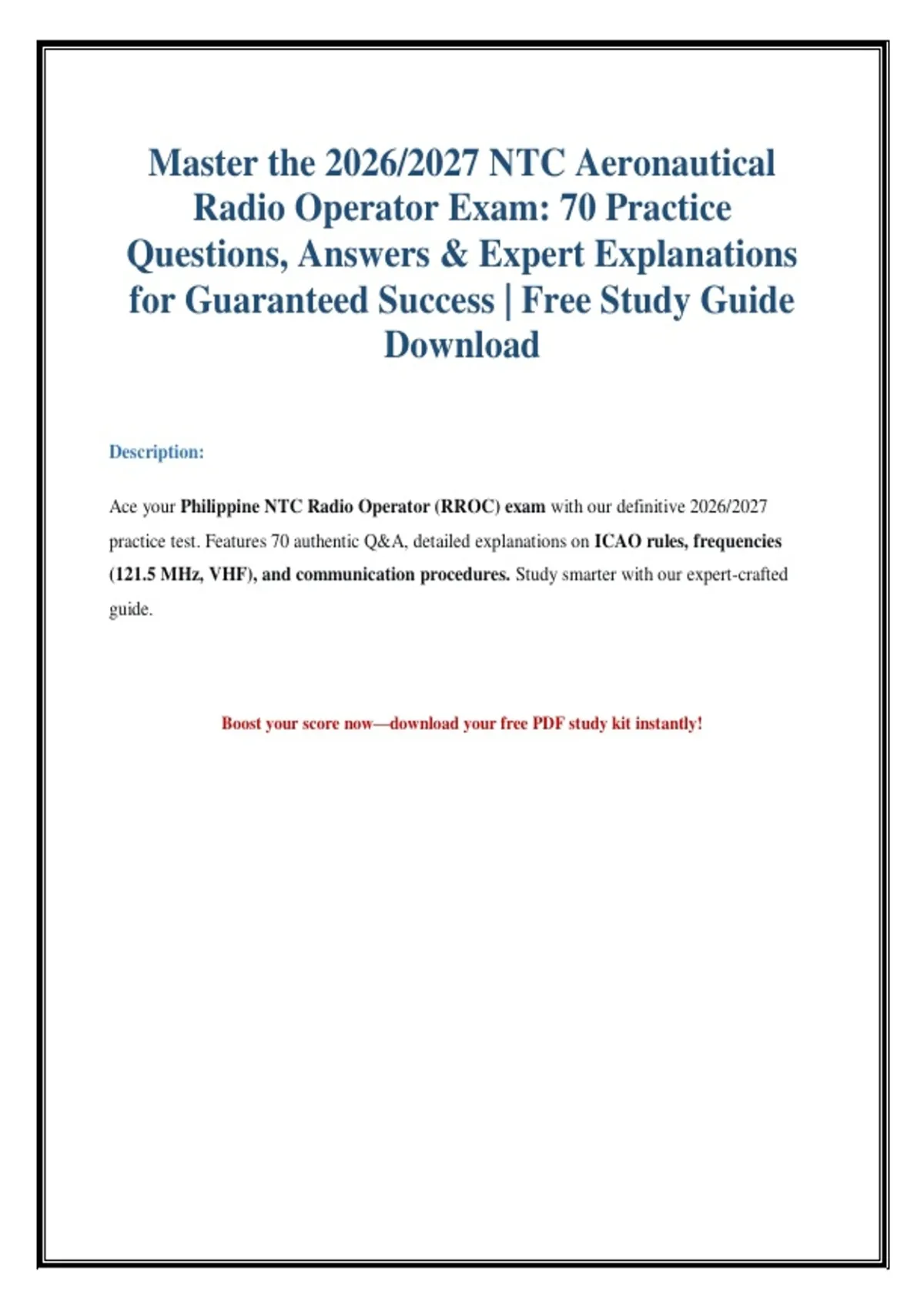 2026 NTC Radio Operator Exam: Complete Practice Test & Guide - 2026 NTC ...