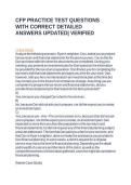 CFP PRACTICE TEST QUESTIONS WITH CORRECT DETAILED ANSWERS UPDATED&vert; VERIFIED