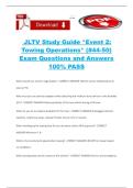 JLTV Study Guide &ast;Event 2&colon; Towing Operations&ast; &lpar;&num;44-50&rpar; Exam Questions and Answers 100&percnt; PASS