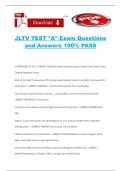 JLTV TEST "A" Exam Questions and Answers 100&percnt; PASS