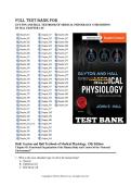 TEST BANK FOR GUYTON AND HALL TEXTBOOK OF MEDICAL PHYSIOLOGY 13TH EDITION BY HAL CHAPTER 1-85