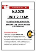 NU 578 Unit 2 Exam &lpar;2026&sol;2027&rpar; &lpar;PDF&rpar; &vert; Advanced Nursing &vert; University of South Alabama