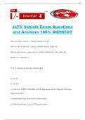 JLTV Vehicle Exam Questions and Answers 100&percnt; CORRECT