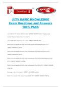 JLTV BASIC KNOWLEDGE Exam Questions and Answers 100&percnt; PASS