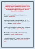RealEstateU- Texas Promulgated Contract Forms  &vert;&vert;Verified Exam&excl;&excl;&excl;&vert;&vert; Most Recent Exam 2026 Actual  Complete Real Exam Questions And Correct Answers  &lpar;Verified Answers&rpar; Already Graded A&plus; &vert; Assured  Success&excl;&excl; Newest Exam&excl;&excl;&excl;