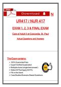  NUR417 &sol; NUR 417  EXAM 1&comma; 2&comma; 3 & FINAL EXAM Care of Adult II at Concordia&comma; St&period; Paul Actual Questions and Answers 