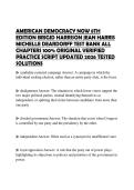 AMERICAN DEMOCRACY NOW 8TH EDITION BRIGID HARRISON JEAN HARRIS MICHELLE DEARDORFF TEST BANK ALL CHAPTERS 100&percnt; ORIGINAL VERIFIED PRACTICE SCRIPT UPDATED 2026 TESTED SOLUTIONS