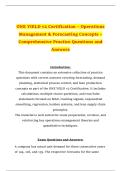 ONE YIELD v2 Certification &ndash; Operations Management & Forecasting Concepts &ndash; Comprehensive Practice Questions and Answers