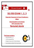 NSG 550 EXAM 1&comma; 2&comma; 3 Diagnostic Reasoning for Nurse Practitioners - Wilkes Actual Questions and Answers  100&percnt; Guarantee Pass 