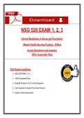 NSG 526 EXAM 1&comma; 2&comma; 3 Clinical Modalities in Advanced Psychiatric  Mental Health Nursing Practice - Wilkes Actual Questions and Answers  100&percnt; Guarantee Pass 