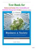 Test Bank for Business and Society&colon; Ethics&comma; Sustainability and Stakeholder Management 11th Edition by Archie Carroll and Jill Brown isbn-9780357718629