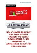 NGN ATI COMPREHENSIVE EXIT FINAL EXAM 2026 180 LATEST QUESTIONS AND VERIFIED ANSWERS GRADED A&plus; NEW GENERATION ATI COMPREHENSIVE &vert; LATEST GUIDE PASS GUARANTEED