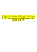 CFA Level 1 - Quantitative Methods with all Correct & 100&percnt; Verified Answers &vert;Actual Complete Exam &vert;Already Graded A&plus;